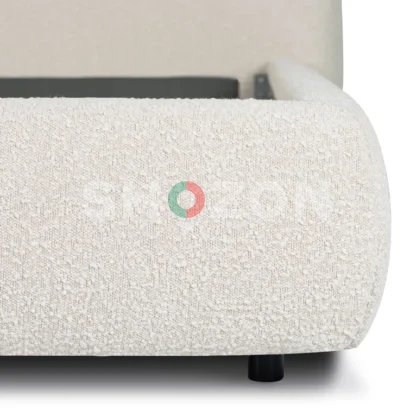 Sadarius Upholstered Bed Frame – Curved Bouclé Design