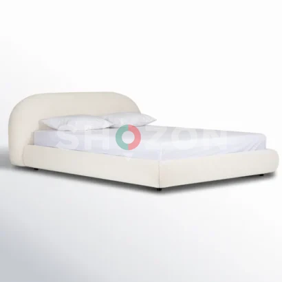 Sadarius Upholstered Bed Frame – Curved Bouclé Design