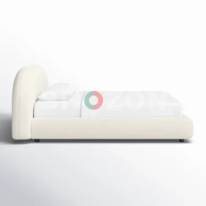 Sadarius Upholstered Bed Frame – Curved Bouclé Design