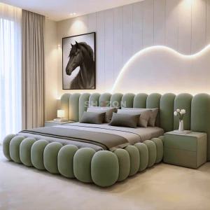 Modern Bubble Upholstered Bed Frame