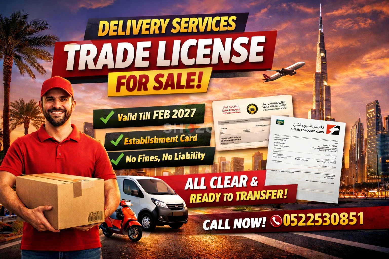 Active Delivery Services Trade License For SaLe 