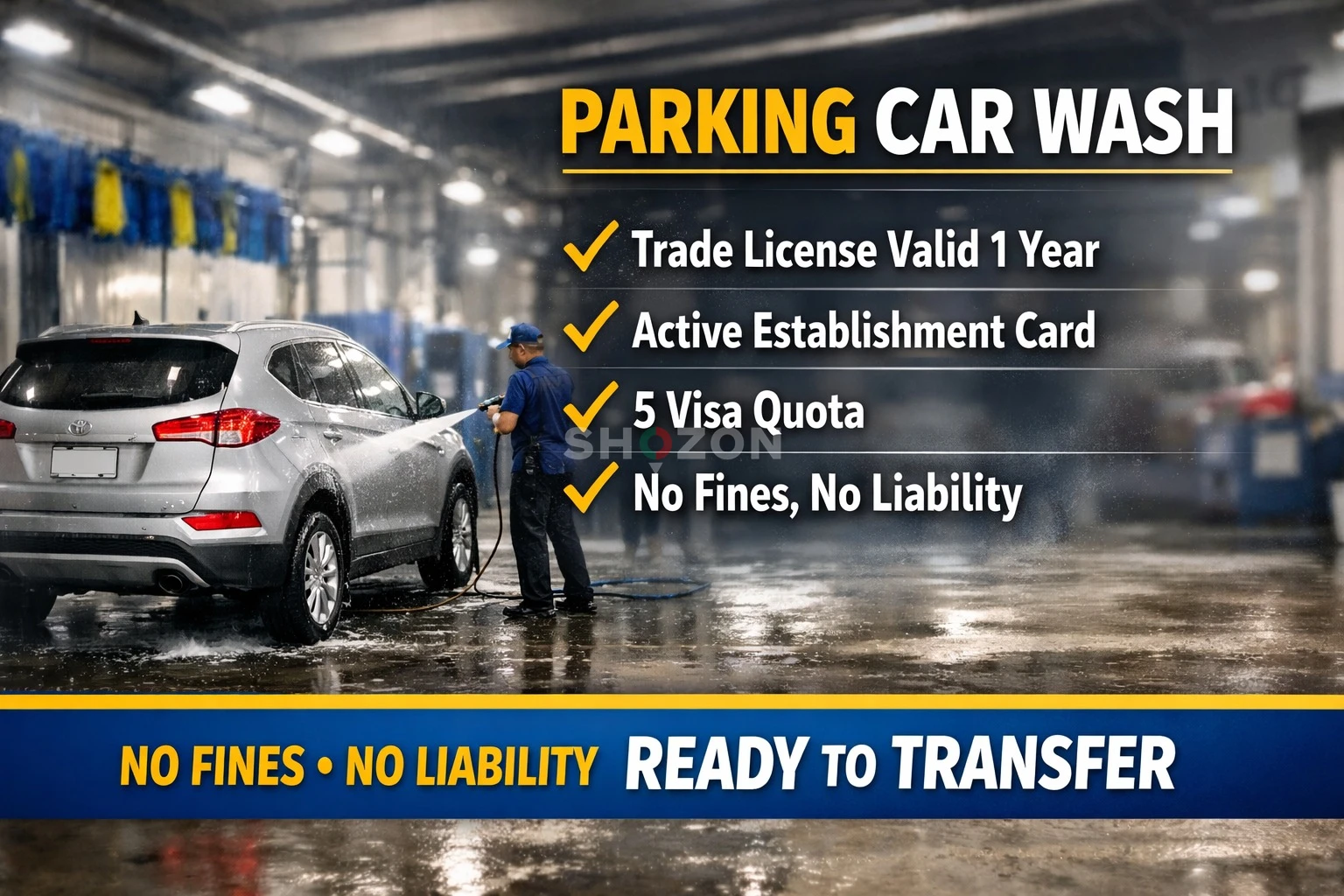 Active Parking Car Wash Business  Trade License Available 