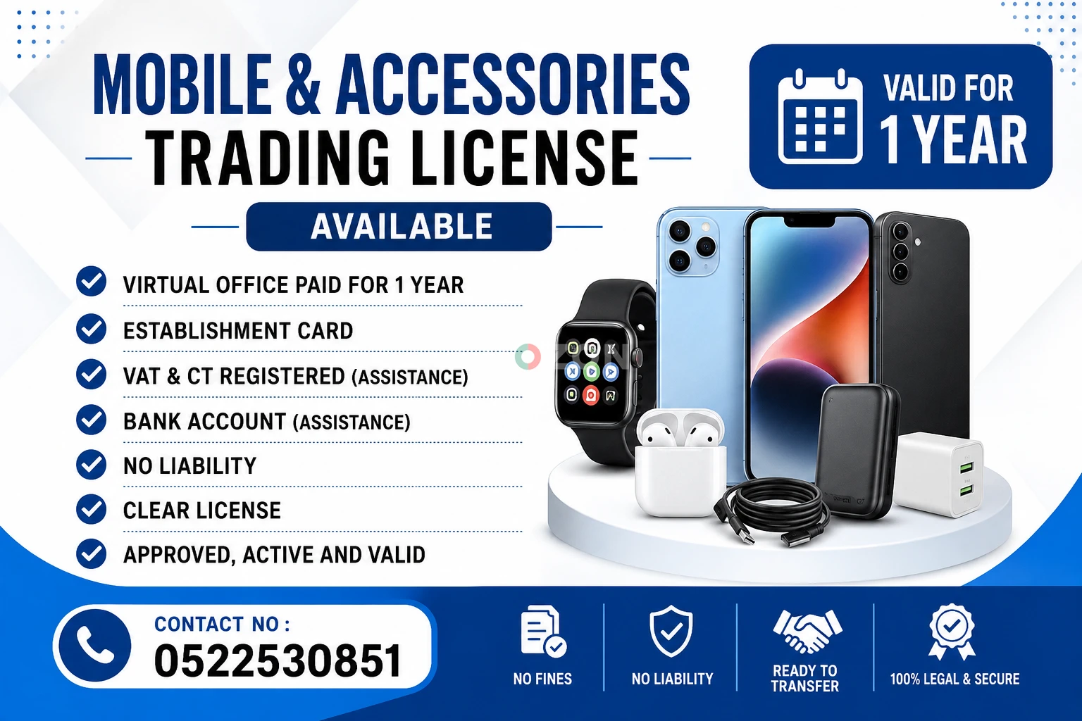 MOBILE AND ACCESSORIRES TRADING LICENSE AVAILABLE FOR SALE - DUBAI 
