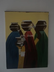 India woman carry pot on the head Acrylic pant