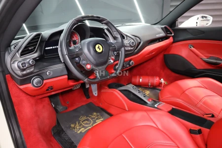 2017 Ferrari 488 GTB, Bianco Avus Exterior, Passenger Display, Very Low KM, GCC Spec!!