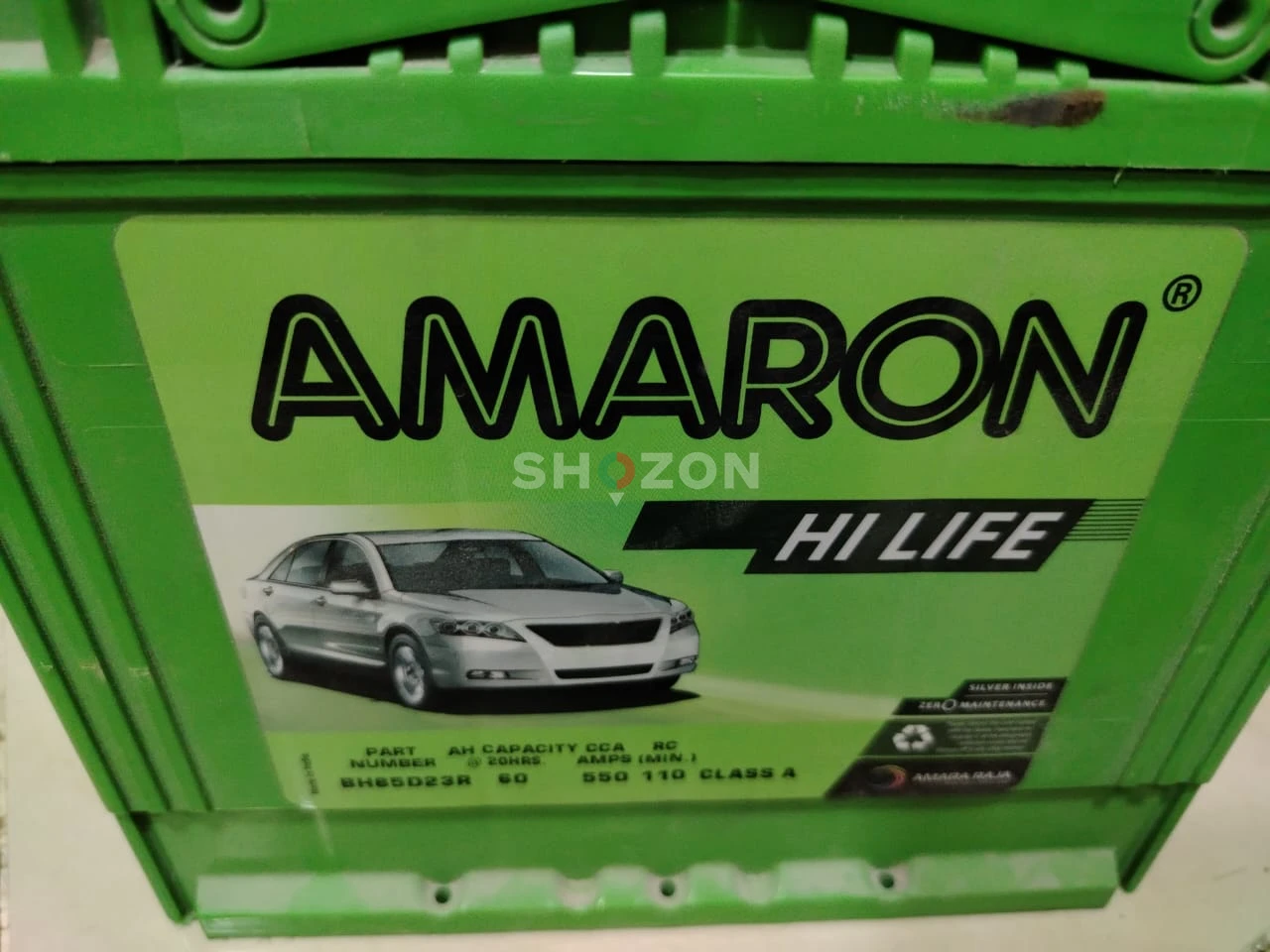 Preowned Amaron car damaged battery 12v 60Ah for sale