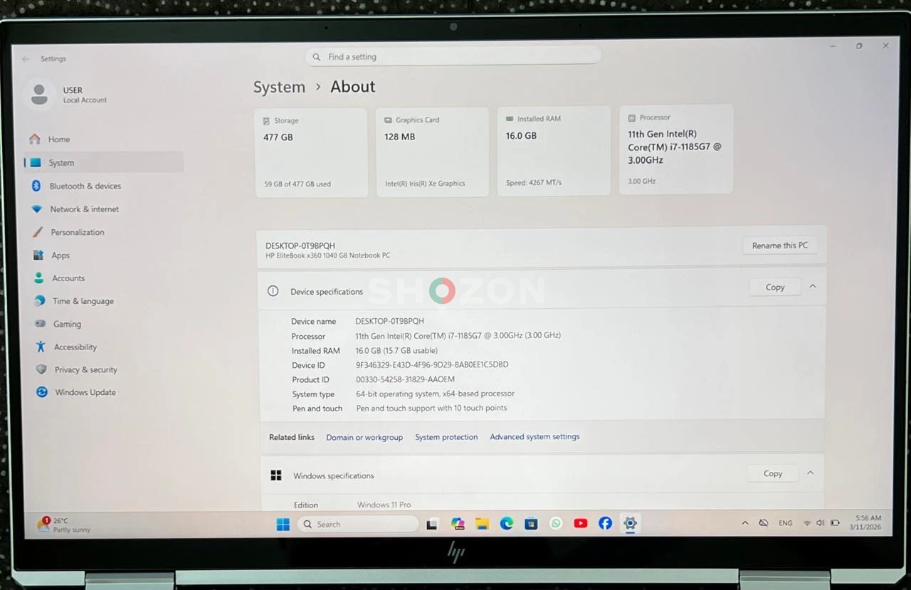 HP EliteBook 1040 G8 x360 | Intel EVO i7 | Touch 360° | Backlit Keyboard | Windows 11 Activated