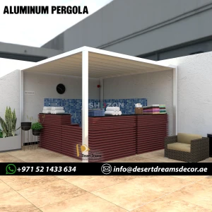 Aluminum Pergola Design Uae | Louver Roof Aluminum Pergola Dubai.