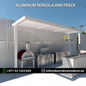 Aluminum Pergola Design Uae | Louver Roof Aluminum Pergola Dubai.