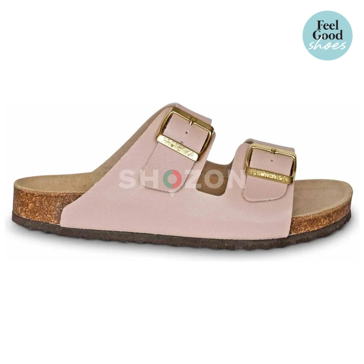 WALKER Light Pink Ladies Orthotic Sandals - Cork Arch Support