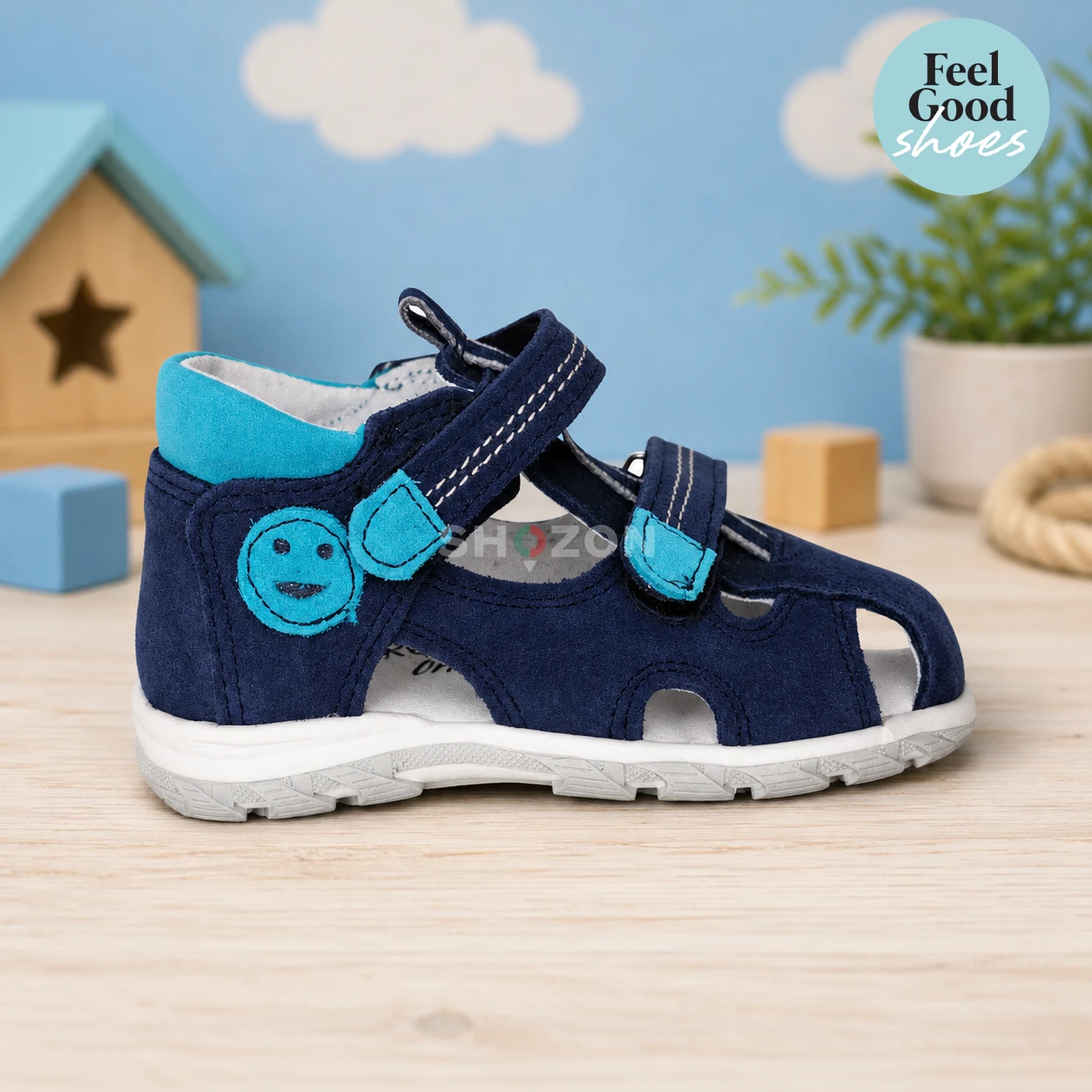 Blue Turquoise Orthopedic Toddler Boy Sandals - High Arch Support