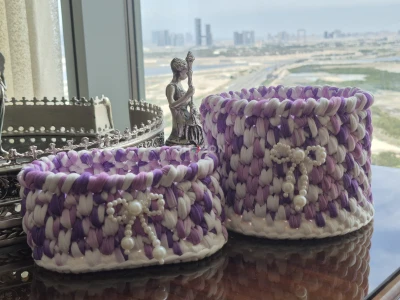 Handmade 3-Piece Crochet Basket Set