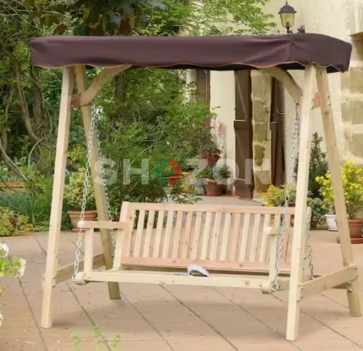 2-Person Natural Wood Patio Swing