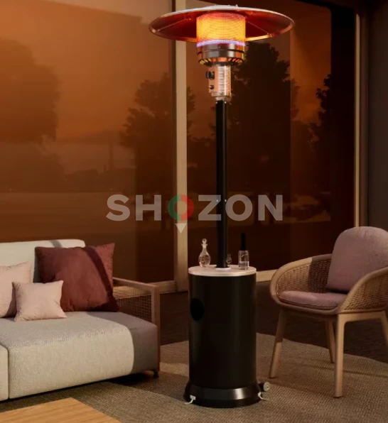 48000 BTU Black Propane Patio Heater with Cover