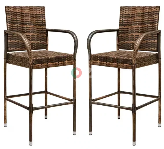 Chillrest Rattan Wicker Outdoor Bar Stool 2 Pack