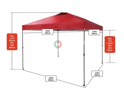 10 ft. x 10 ft. Red Instant Canopy Pop Up Tent