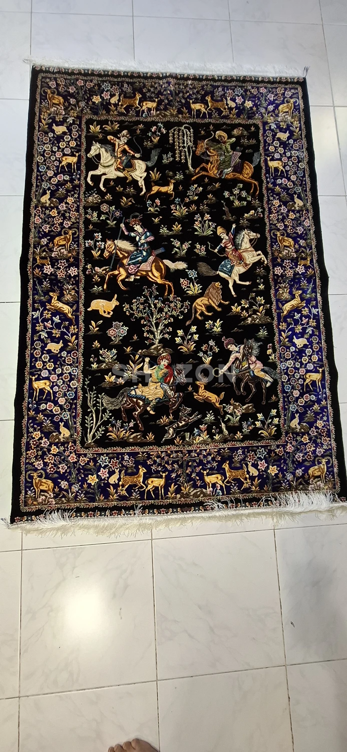 Persian hunting design carpet 120x180cm | 4x6ft