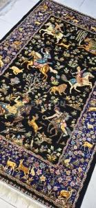 Persian hunting design carpet 120x180cm | 4x6ft