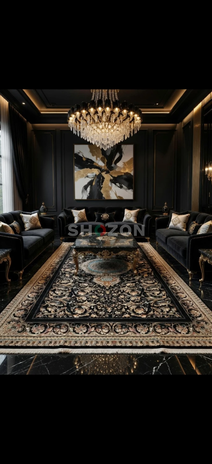 black colour Persian carpet 10x16ft | 3x5 meter