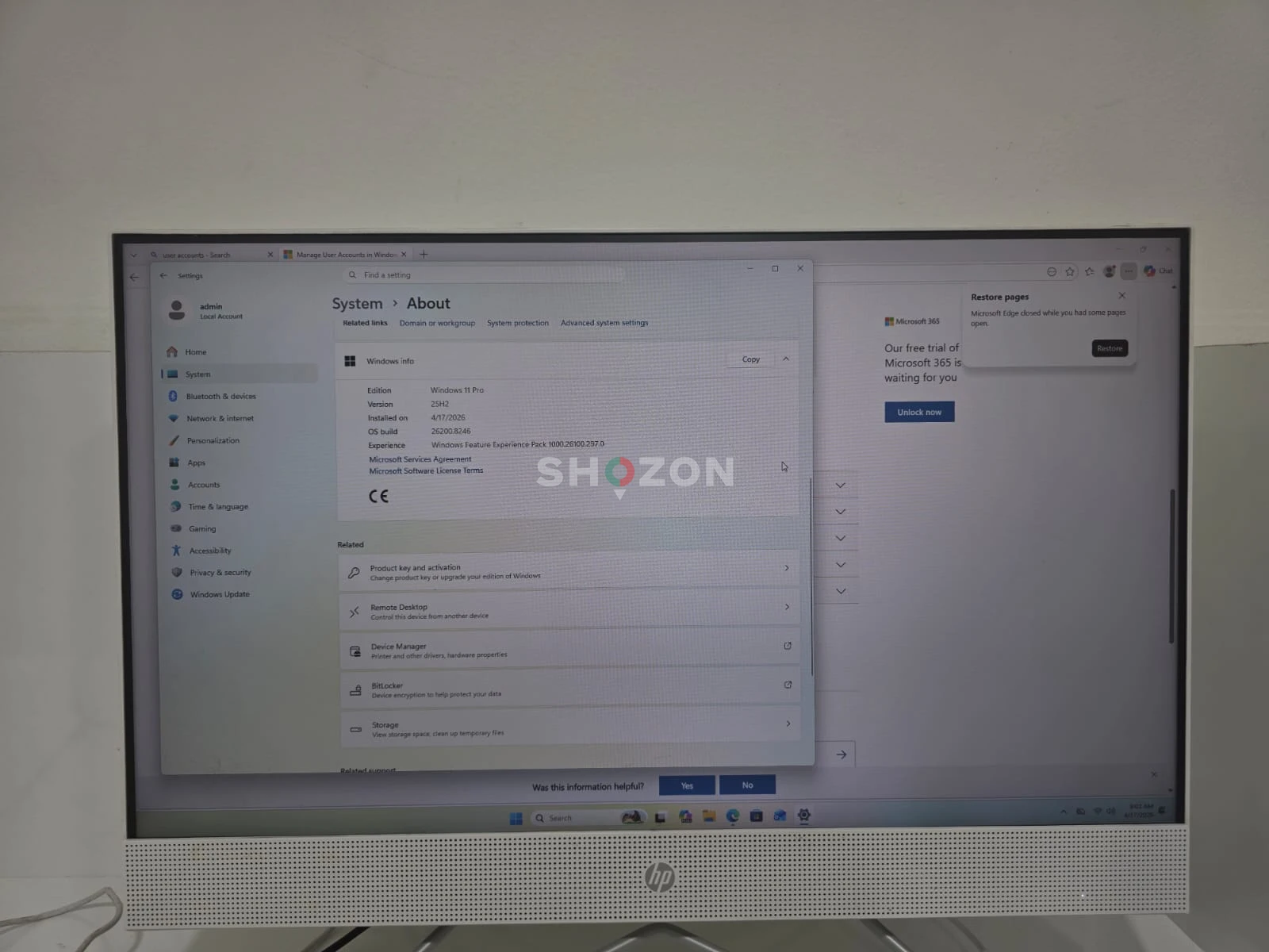 HP 24-cb1288nh All-in-One PC in excellent condition