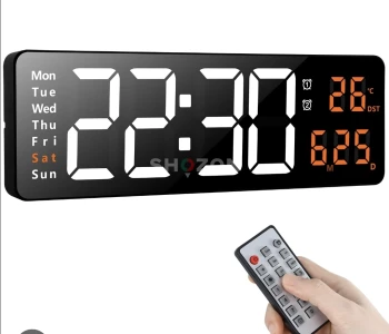 UK Brand Digital Wall Clock, 16.2" 40cm Large Display LED Digital Clock with Remote Control, Countdown Dimmer Large Clock with DST Date Week Temperature brand new.