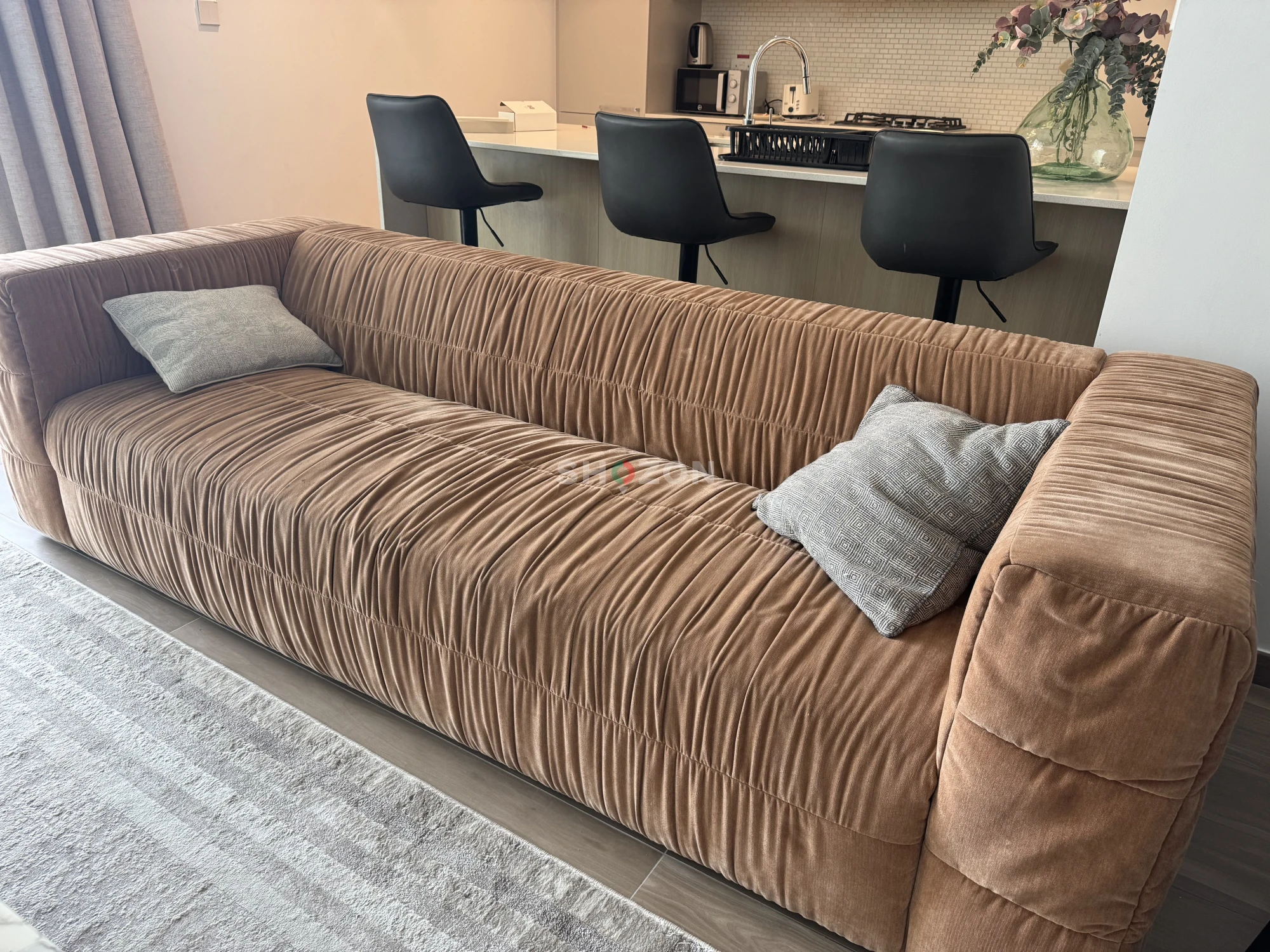 Brown 4 seater sofa 
