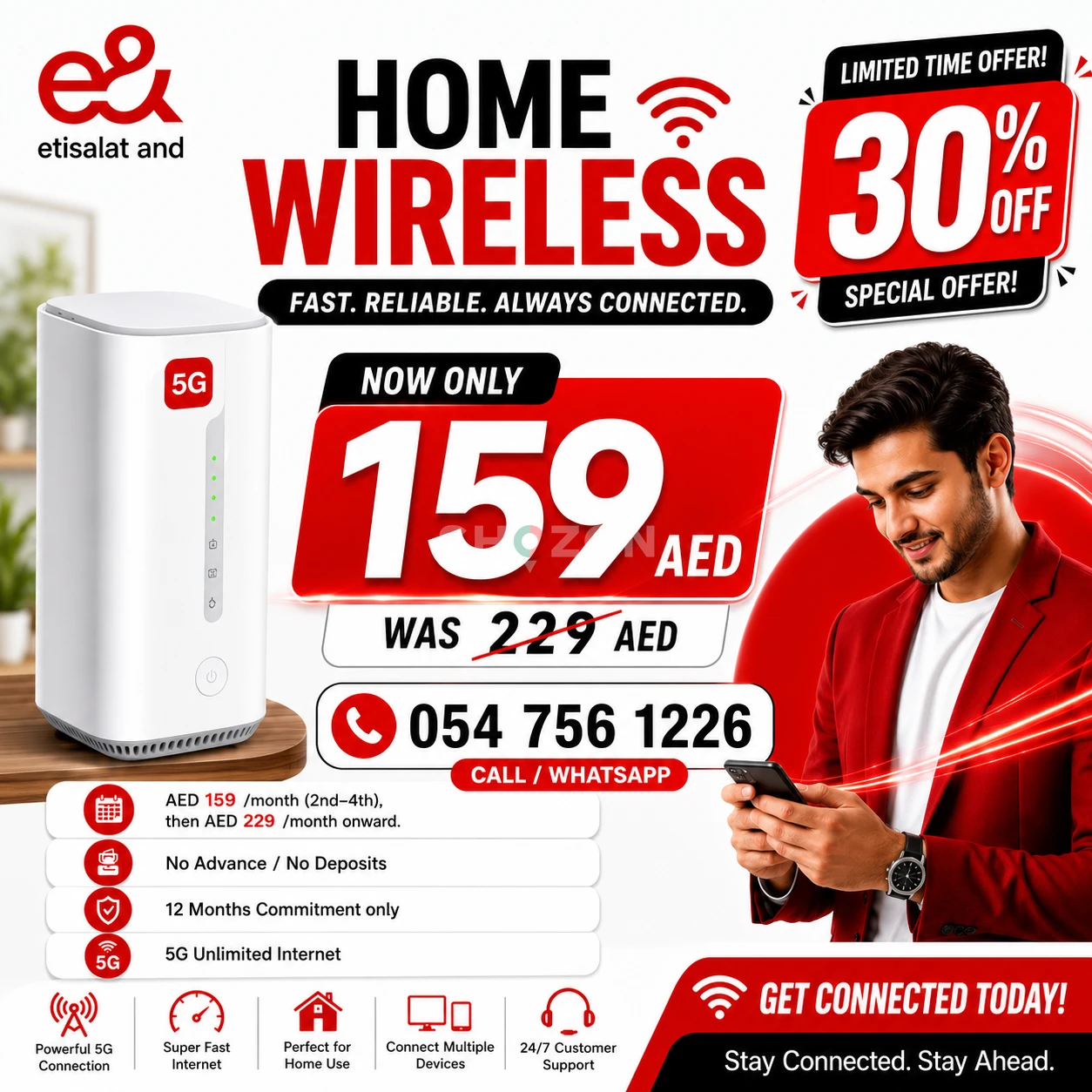 0547561226 Etisalat home wifi internet connection 