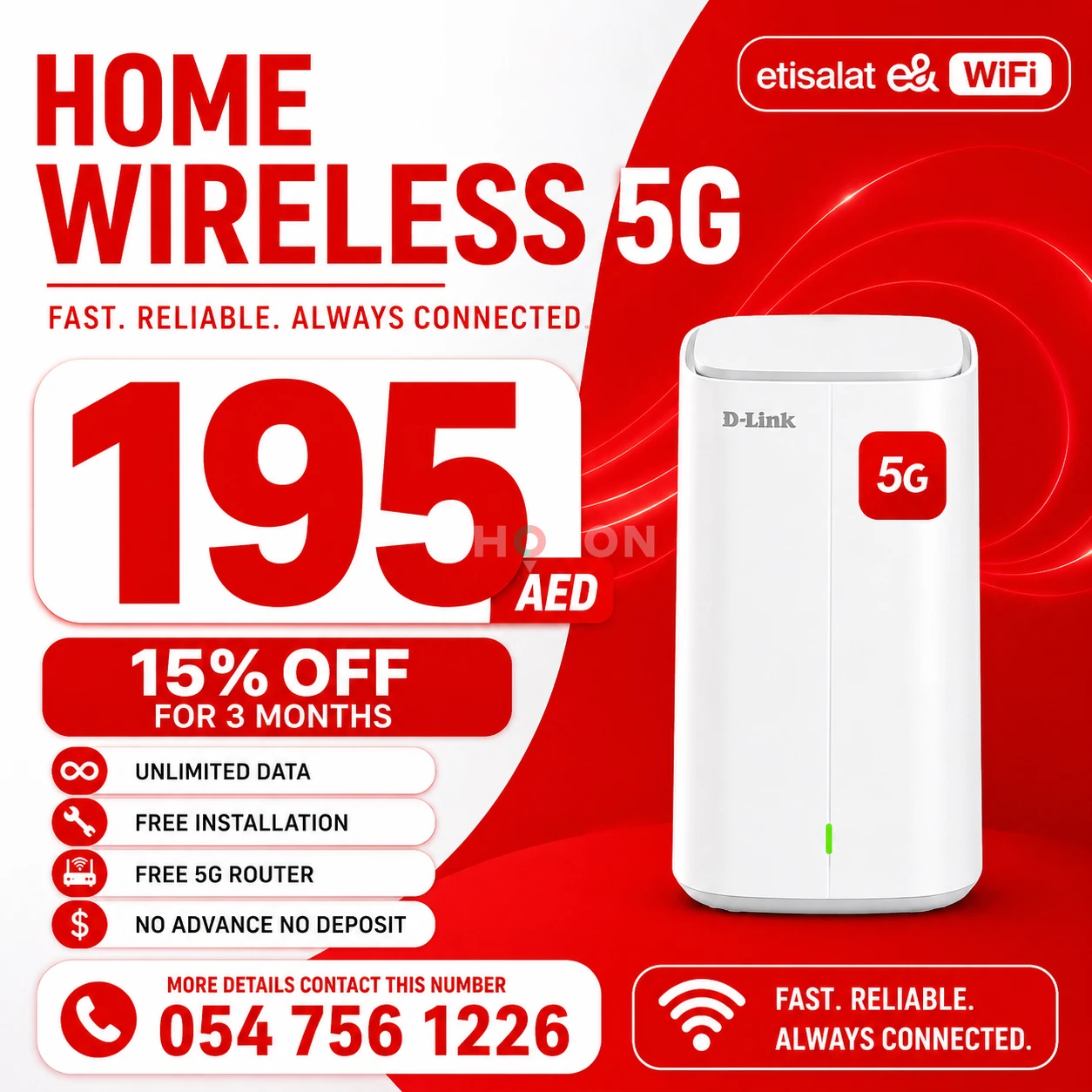Etisalat Home WiFi internet connection all over UAE 