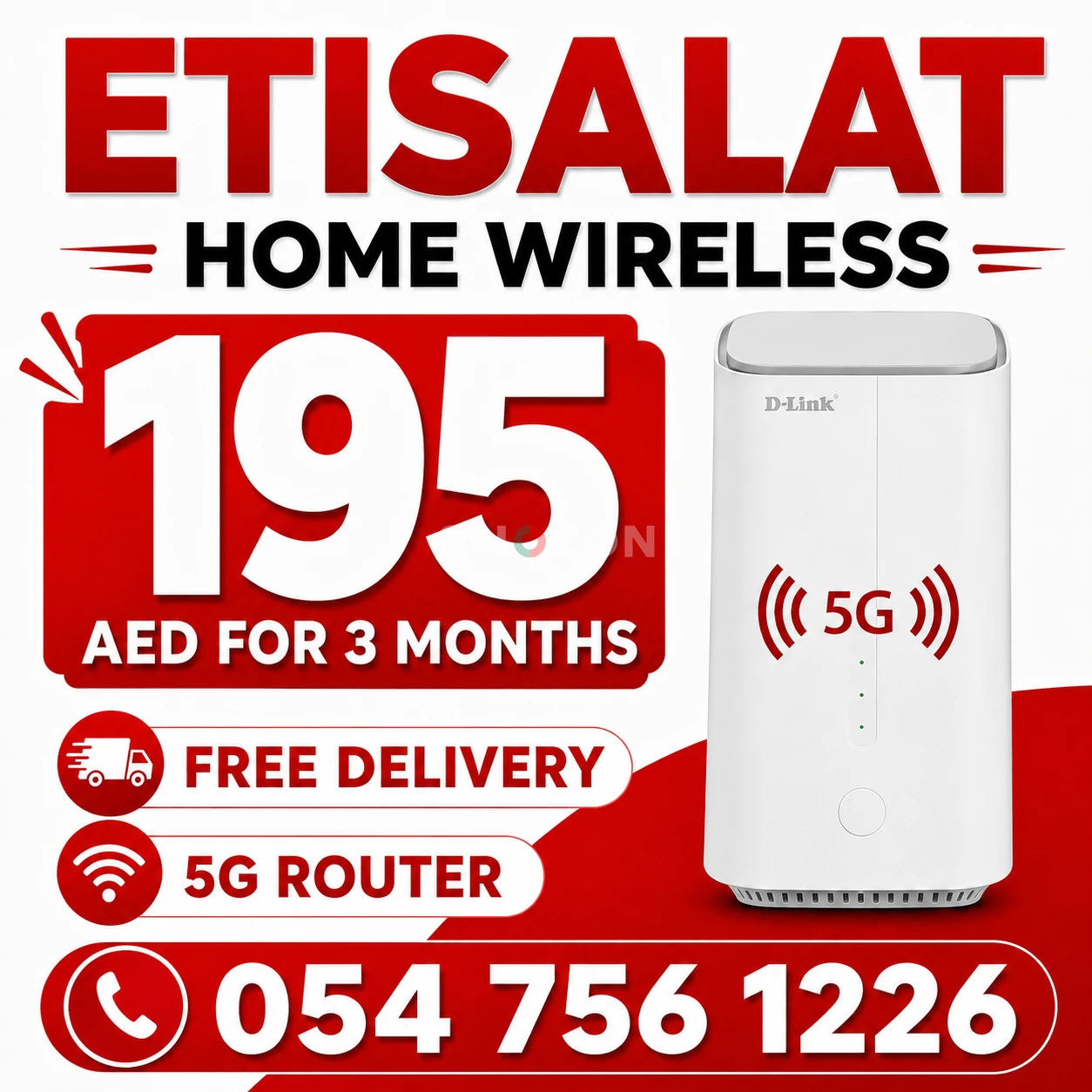 Etisalat home wifi internet service 5G 0547561226