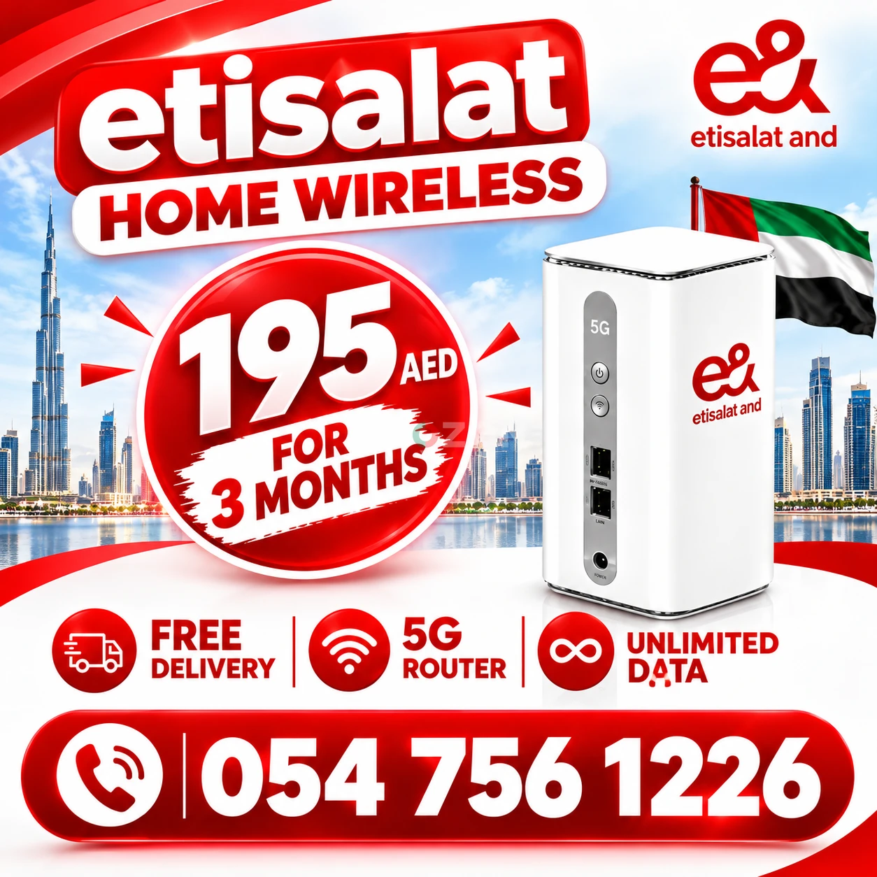 etisalat home wireless internet service 15% discount 