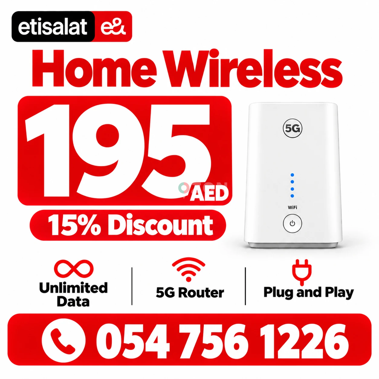 Etisalat home wifi 15% discount 