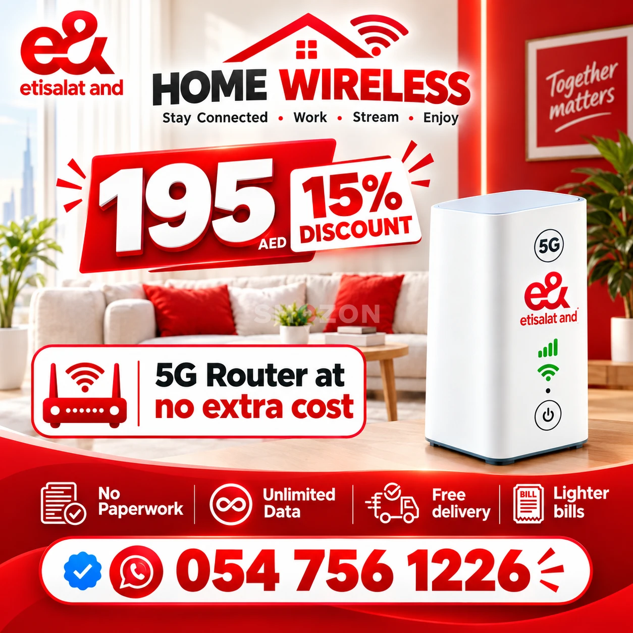 Etisalat home wifi 15% discount all over UAE 