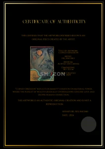 Original Pop Art Painting "Coined Obsession" by FIEL – 50x70cm – with COA