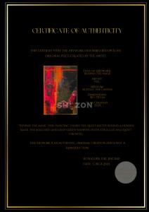 Original Abstract Painting "Behind the Mask" by FIEL – 50x70cm – Acrylic on Canvas – with COA