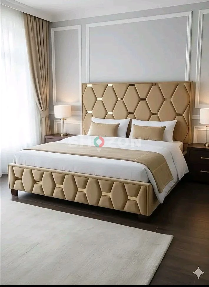 Elegant Bed with Stylish Headboard