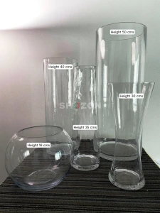 Set of Clear Glass Vases