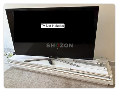 White High-Gloss TV Entertainment Unit with Storage