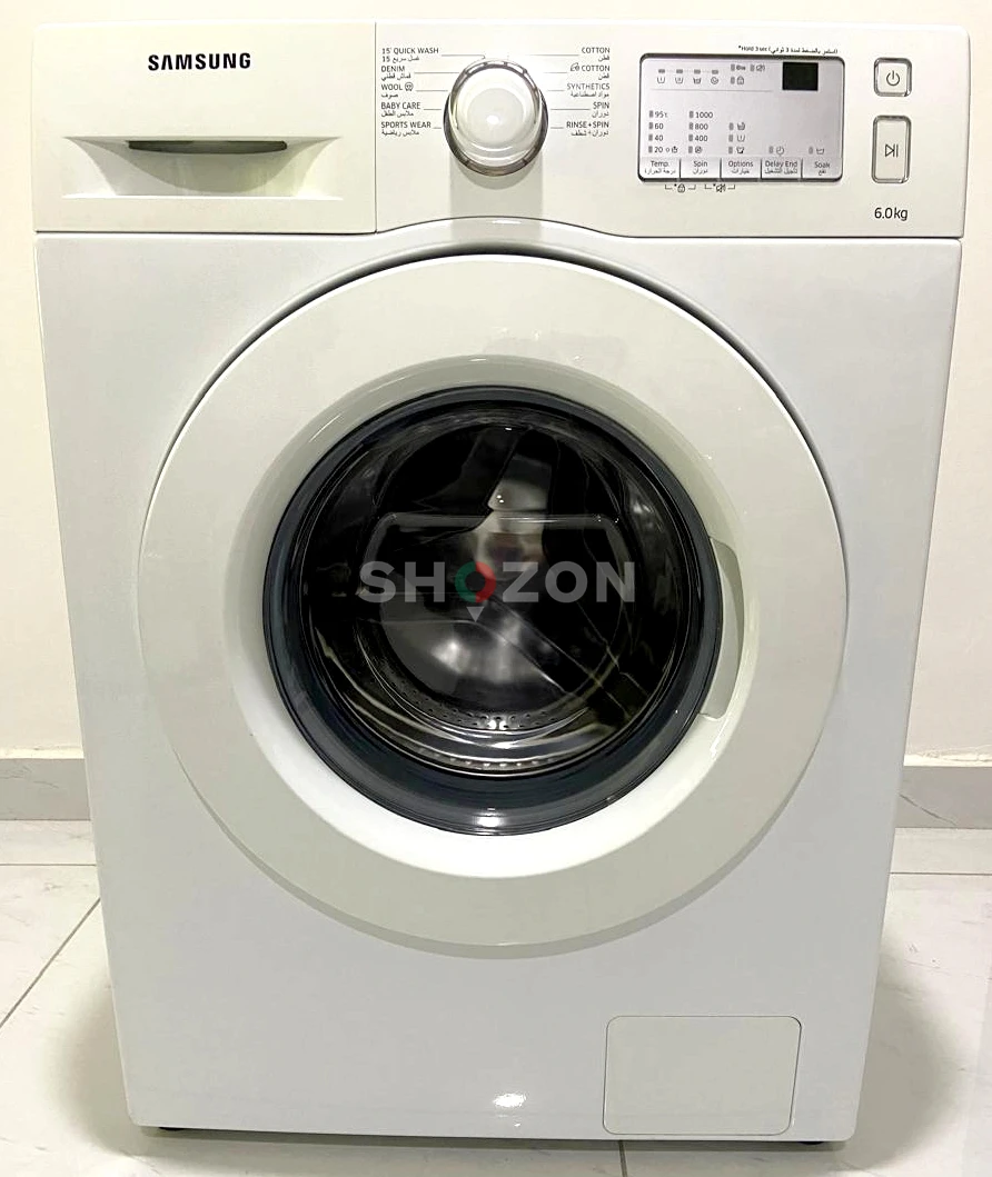 Samsung Washing Machine – Front Load 6kg, White, Inverter based (Good condition)