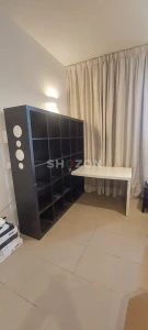 Stylish Black Bookcase with desk attachment