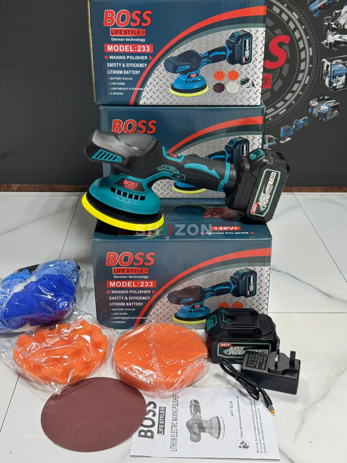 BOSS Cordless Waxing Polisher with Accessories