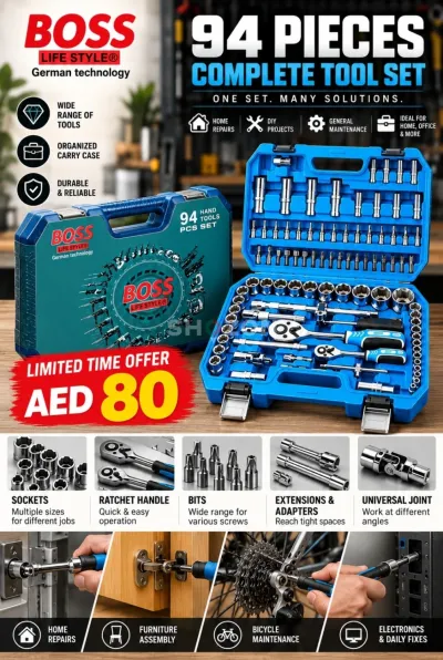 BOSS 94-Piece Complete Tool Set with Carry Case (LIMITED TIME OFFER)