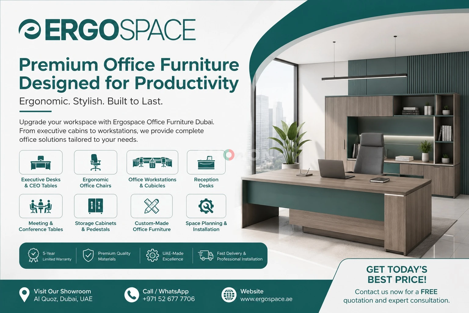 Ergospace Office Furniture Dubai | Get Today's Best Price