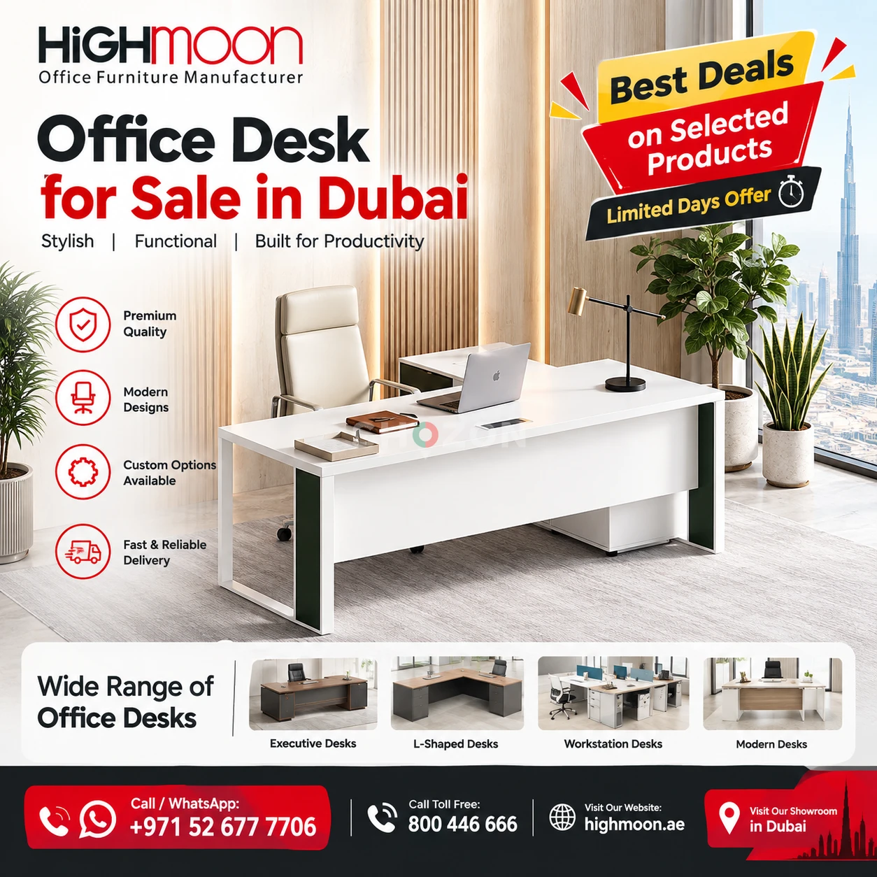 Office Desk for Sale in Dubai – Best Deals at Highmoon! 🔥