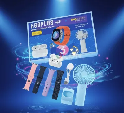 H6G Plus Smart Watch Set with Headphones and Fan