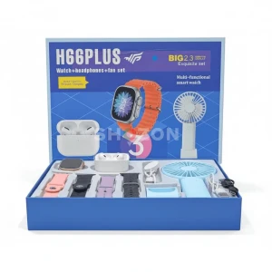 H6G Plus Smart Watch Set with Headphones and Fan