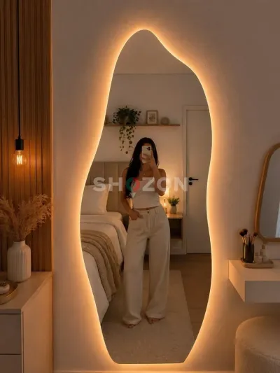Stylish Frameless Irregular LED Mirror