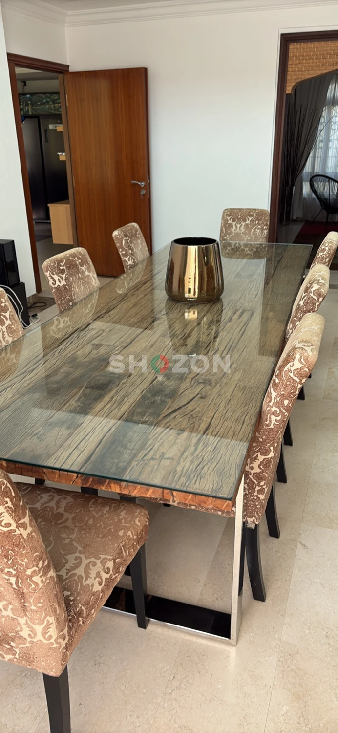 Elegant Dining Set with Glass Top