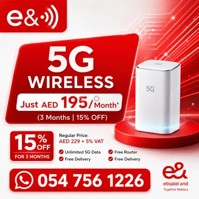 Etisalat home wifi internet connection all over UAE 