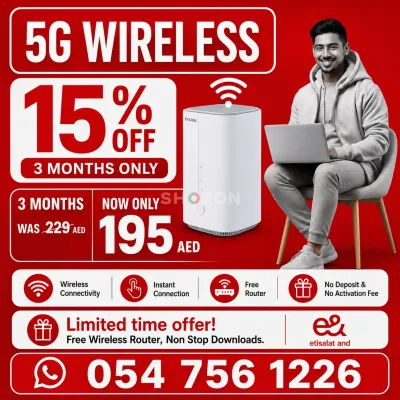 Etisalat home wifi internet service all over UAE 