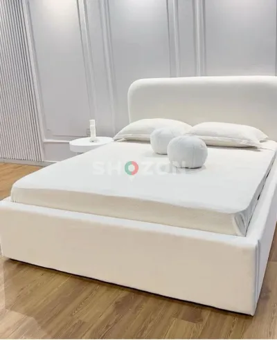 ✨ Modern Curved Upholstered Bed – Premium Quality